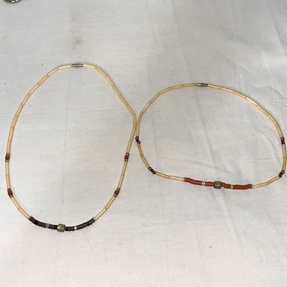 Two thin beaded necklaces